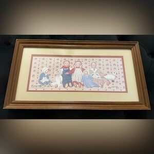 1986 Bonnie Butler Signed Print Painting Farmhouse Raggedy Anne Andy Art VTG